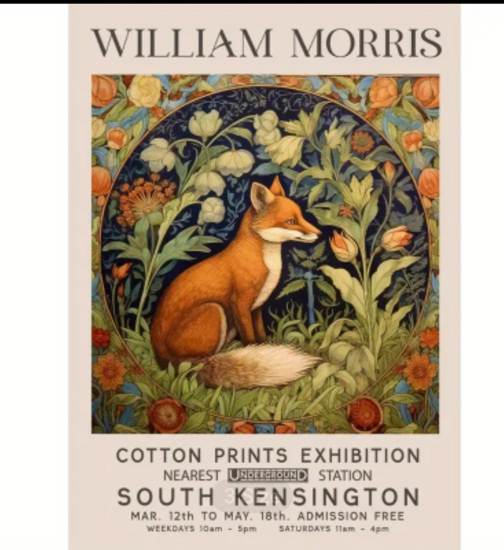 William Morris Fox Canvas Art Print 12"×16" Victorian Traditional Forest Animal
